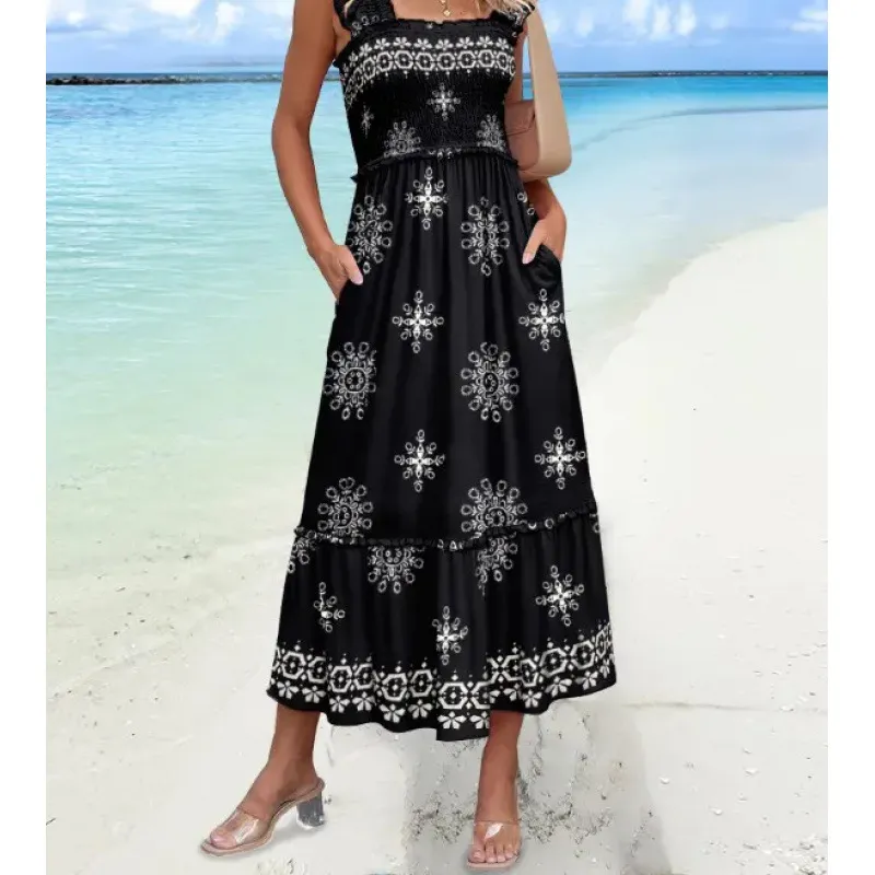 European And American Sweet Personalized Fashion Seaside Vacation Style Summer Dress - Red
