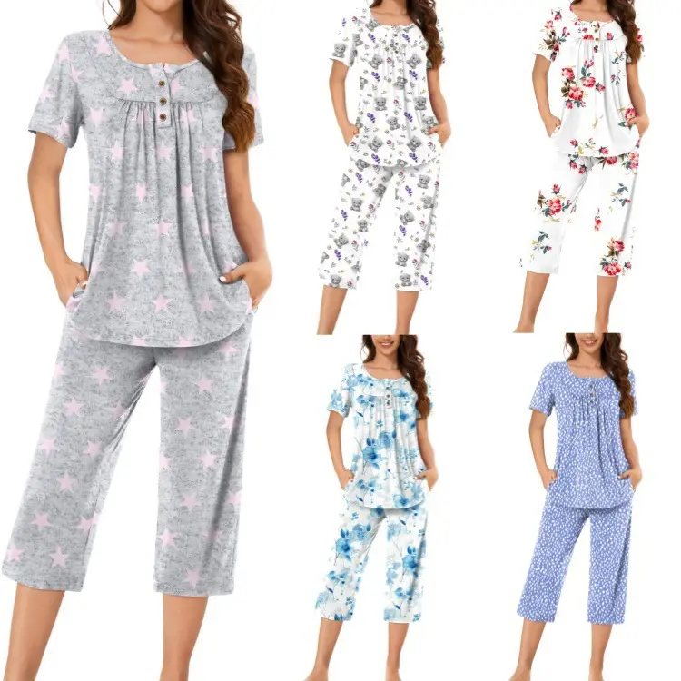 Fashionable Casual Printed Short-sleeve Set