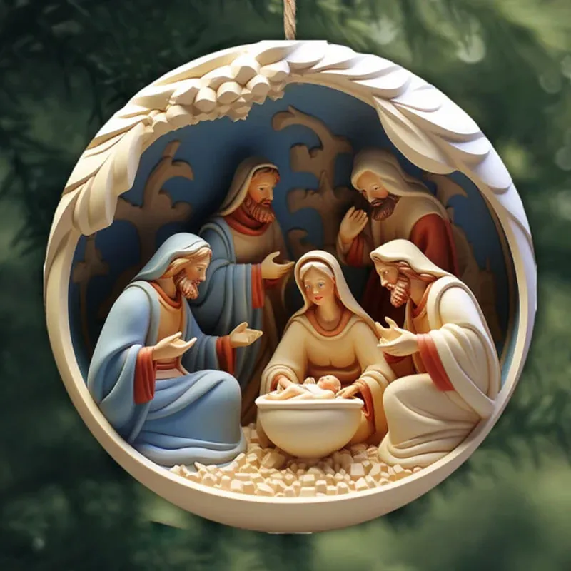 Acrylic 3D Effect Christmas Ornaments - C Style