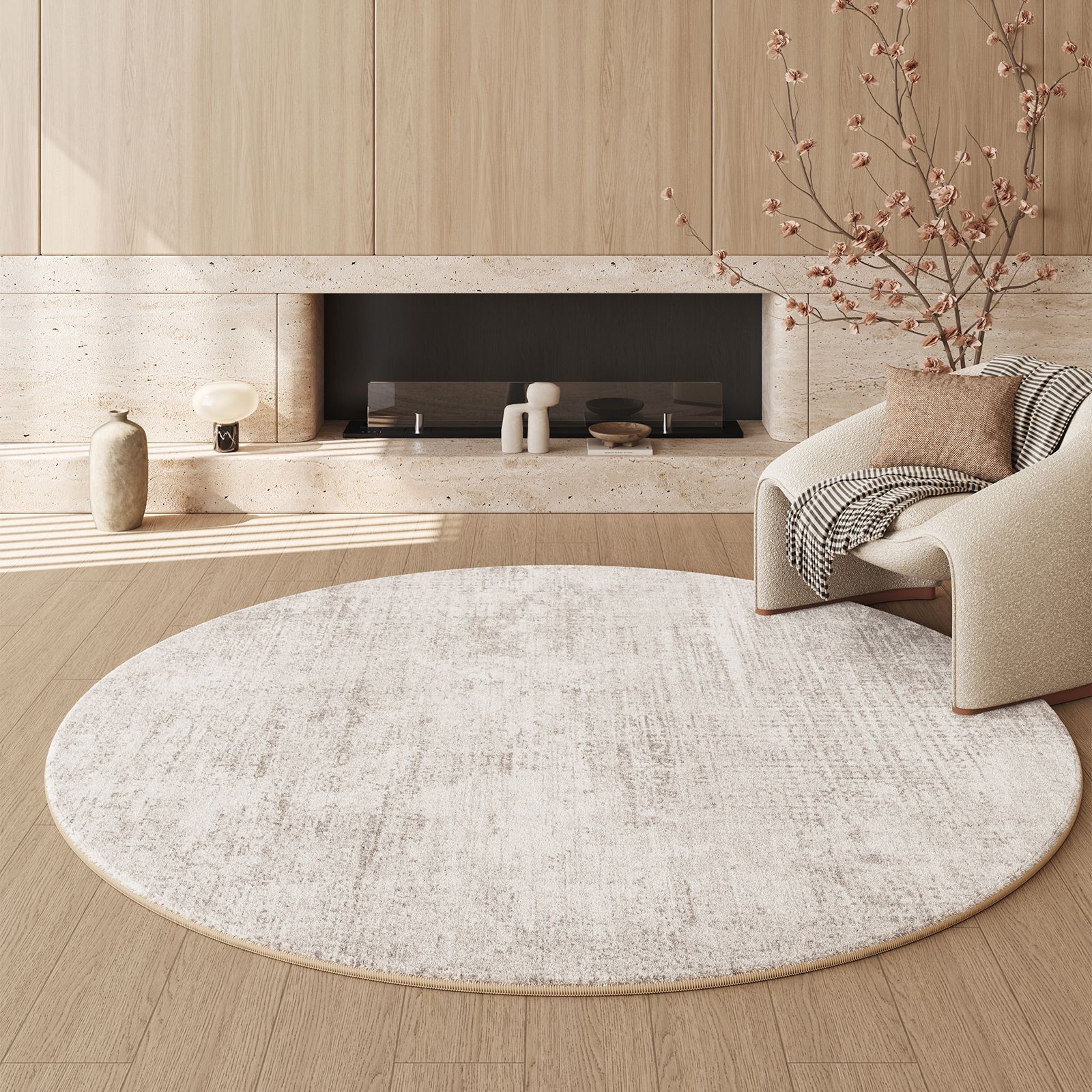 Round Faux Cashmere Rug, picture 2 of 12