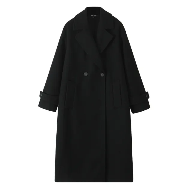 Fashion Simple Loose Soft Long cut Coat Black - Shop at LoveMi