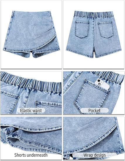 high waisted stretch denim shorts black styled with simple blouse for elegant commuter shorts outfit on model in modern office to street transition highlighting refined drape and moderate stretch