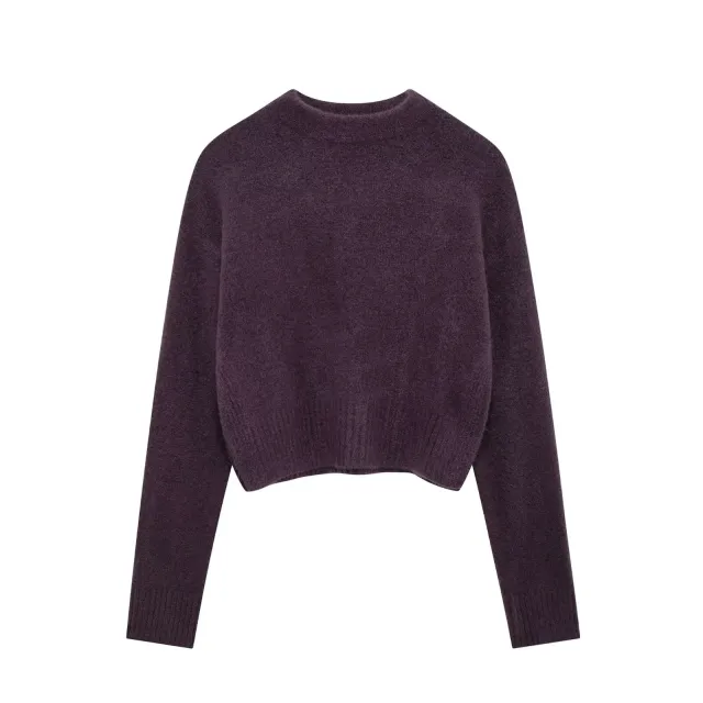 Winter New Women's Fashion Simple And Versatile Knitwear Purplish Red - Shop at LoveMi