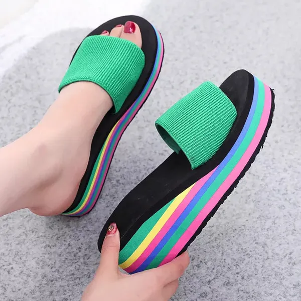 High Heel Slippers Women's Summer Non slip Women's Wedge Green - Shop at LoveMi