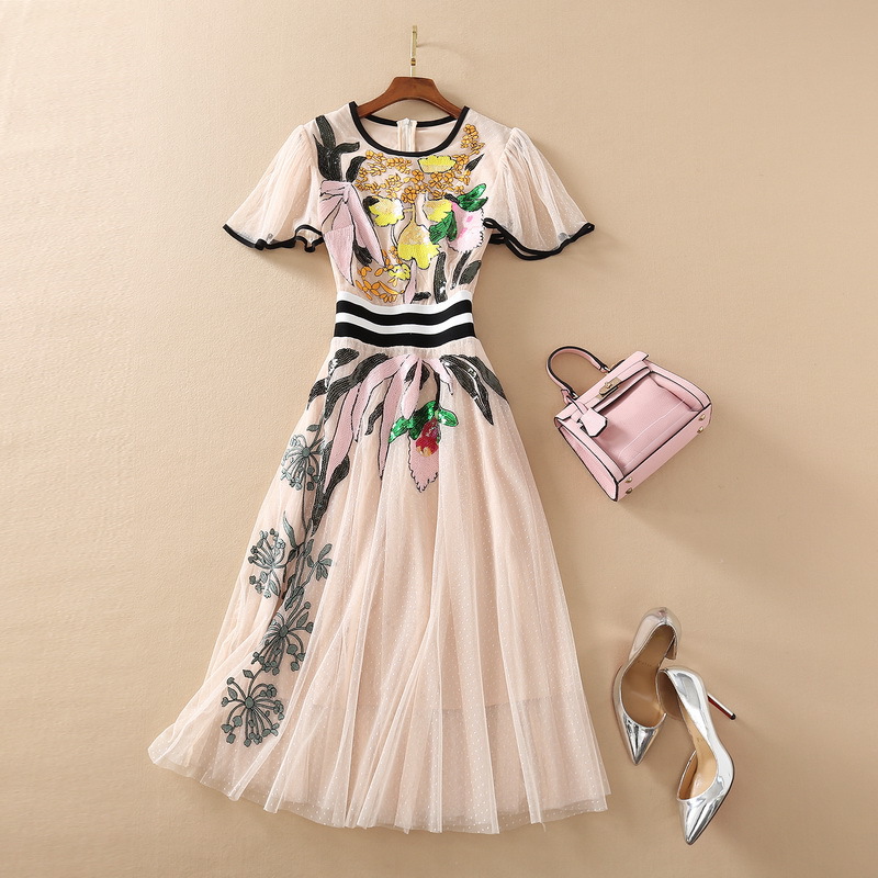 Sequin Embroidered Swing Dress, picture 4 of 5