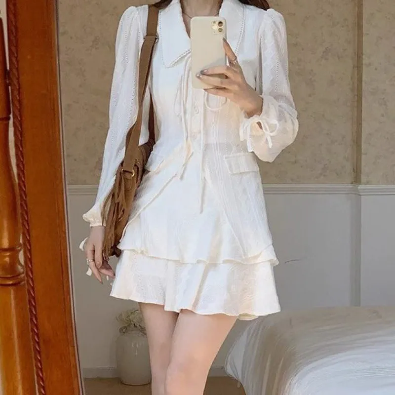 All-matching Design Sense Slimming Lace-up Sweet Two-piece Set Pack