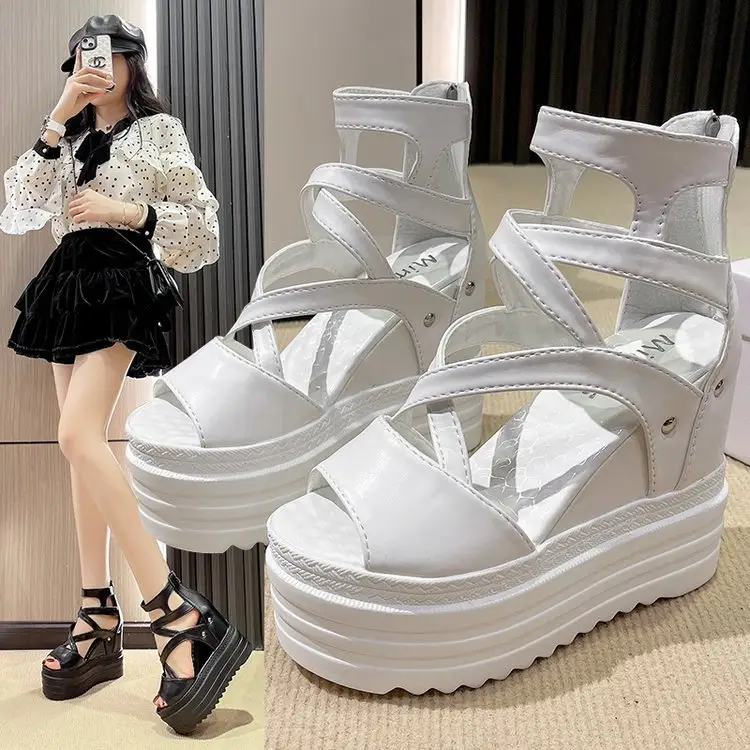 Womens Thick-soled Peep-toe Shoes