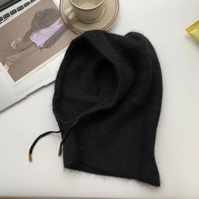 Thermal Scarf Integrated Drawstring Sleeve Cap Classic Black - Shop at LoveMi