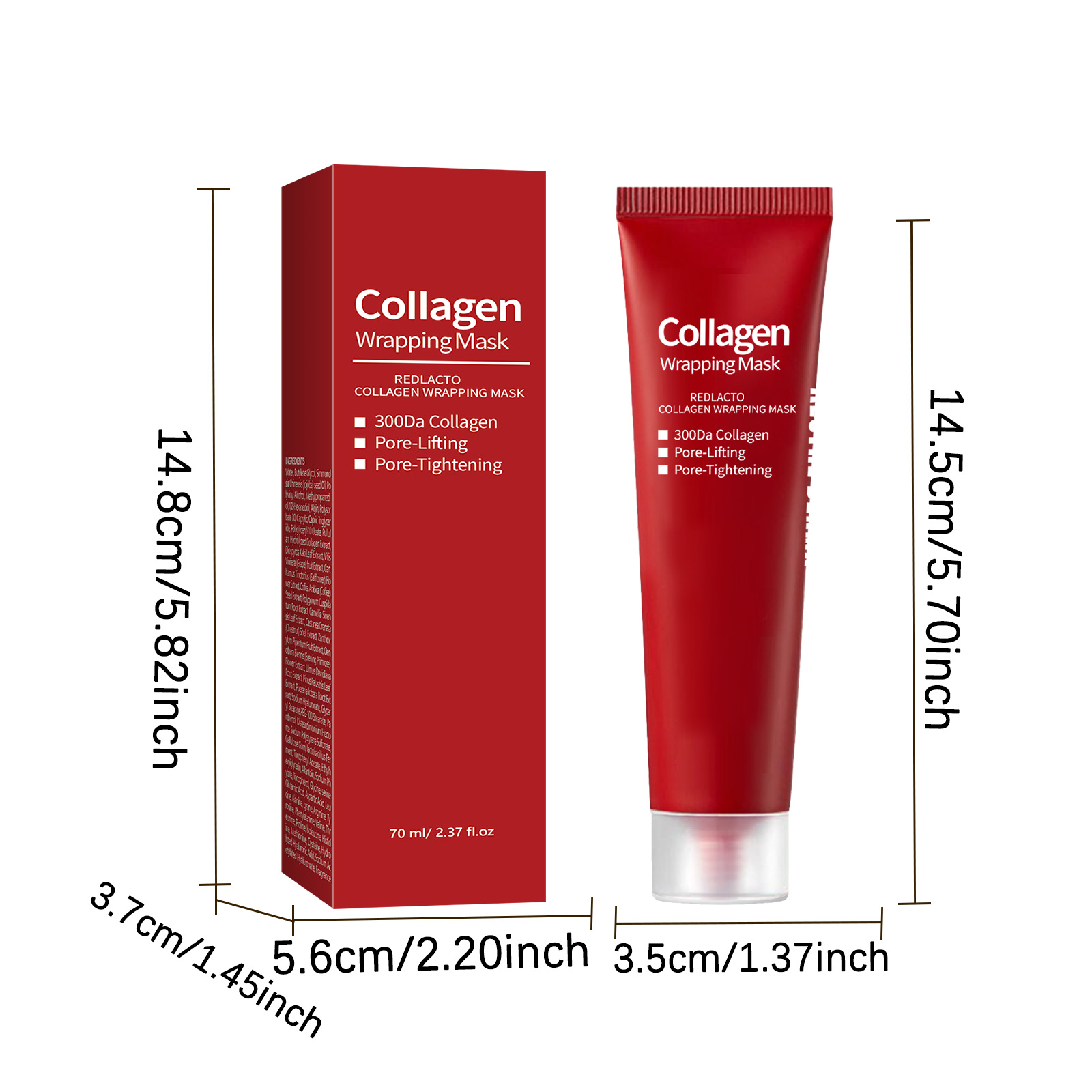 Title 8, Red Lactic Acid Collagen Mask Brightening And M...