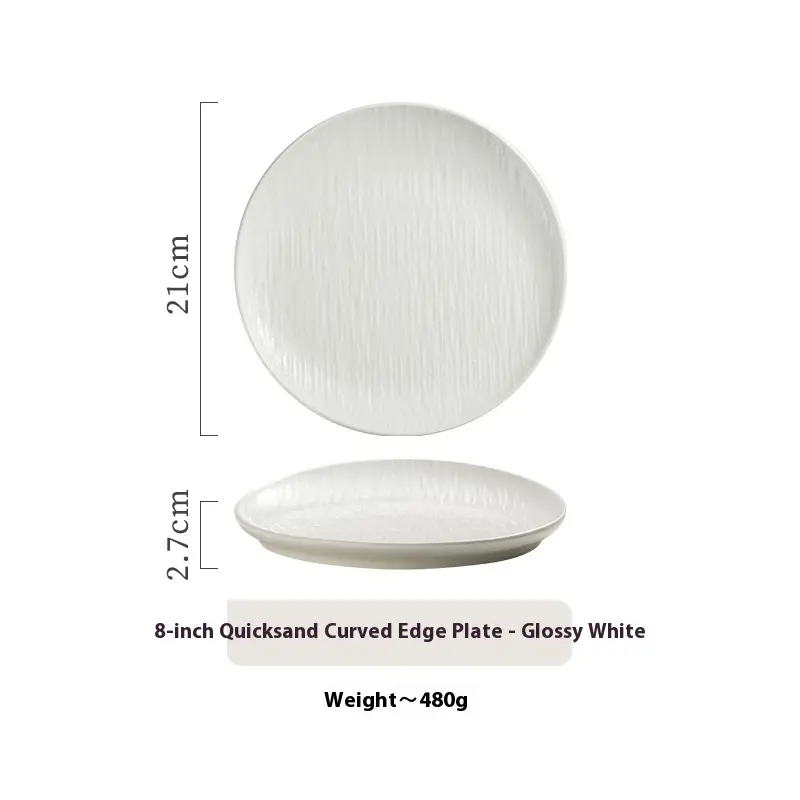 Household Black Ceramic Plate Western Cuisine Plate