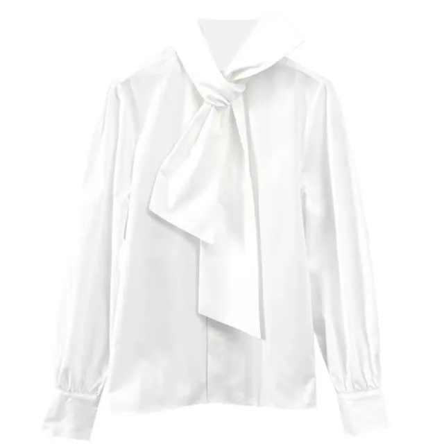 Spring High end Chic Unique Top Design Sense Niche Bow Shirt White - Shop at LoveMi