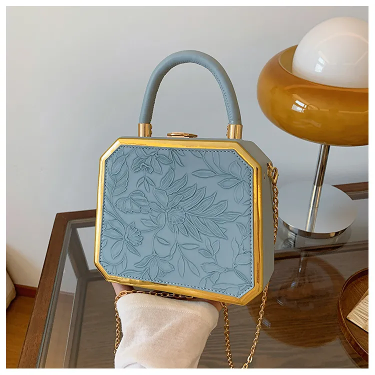 Handbag Crossbody Shoulder Dinner All-Match Box - Blue