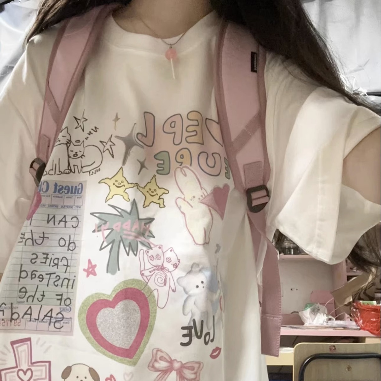 قميص قطني ثقيل بطبعة ناعمة