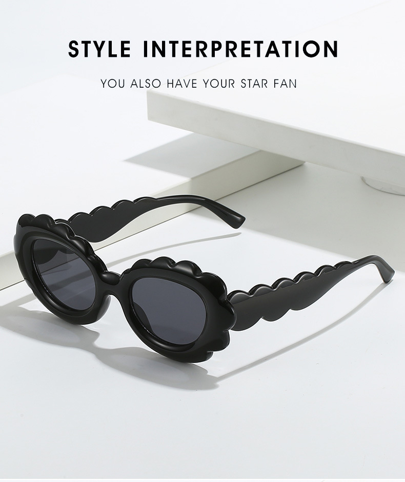 Personalized Clouds Oval Sunflower Flowers Sun Protection Glasses - Image 12