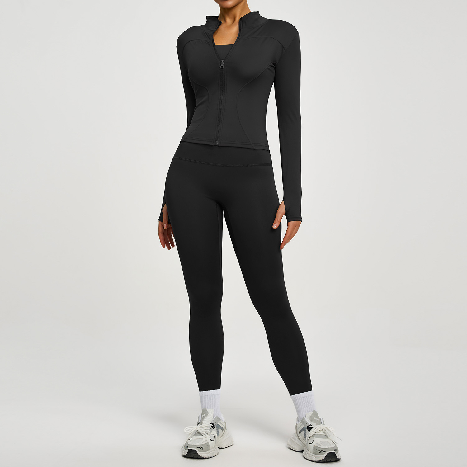 Fitness High-waist Butt-lifting Running Two-piece Set