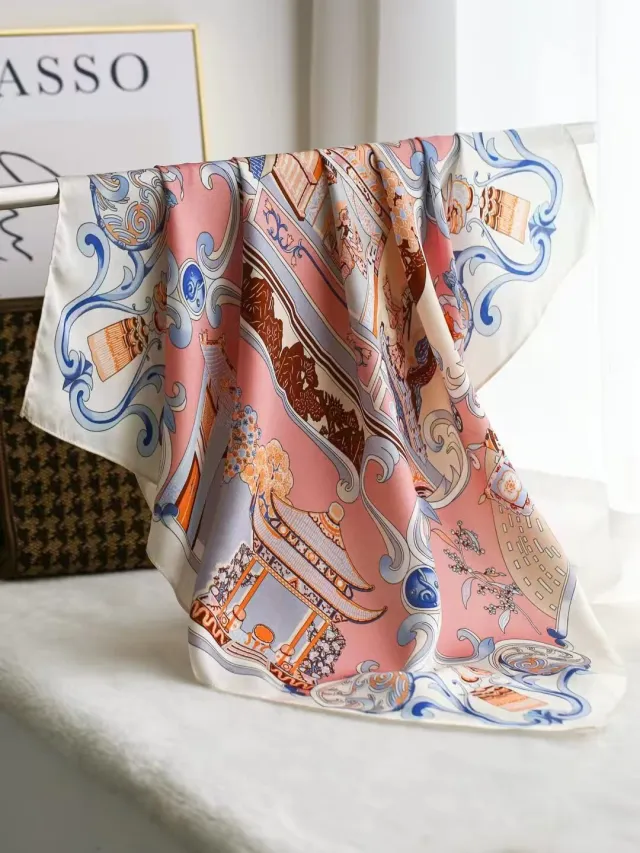 Intellectual Elegant Light Luxury Gift Silk Small Square Towel Silk Scarf 7000113 Style - Shop at LoveMi