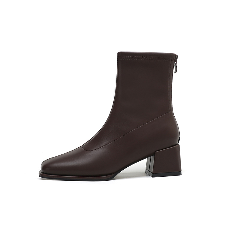 Microfiber Heeled Ankle Boots, picture 2 of 5
