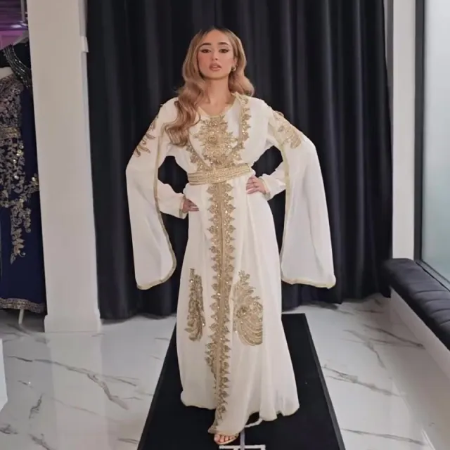 French Vintage Style Phnom Penh Embroidery Elegant Long Dress Apricot - Shop at LoveMi