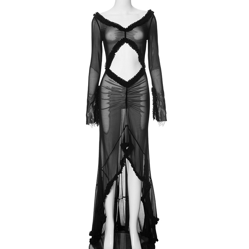 Long Sleeve High-Waist Dress