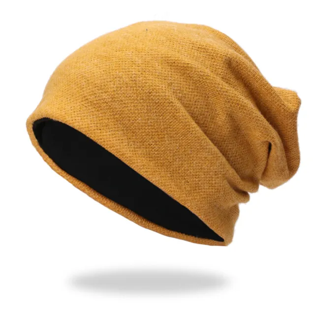 Three color Women's Outdoor Knitted Hat Yellow - Shop at LoveMi