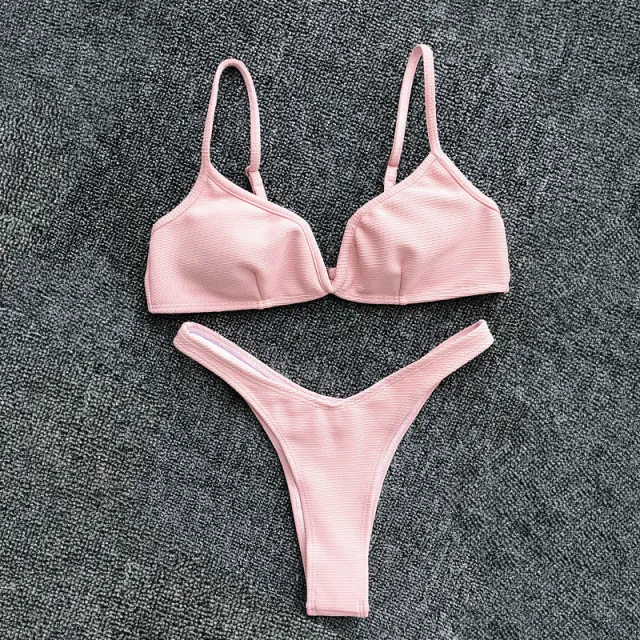New Bikini Split Swimsuit For Women Pink - Shop at LoveMi