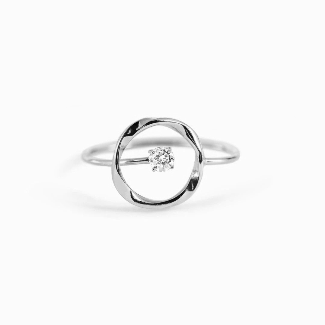 Womens Round Ring, Simple Circle Design, European And American Style