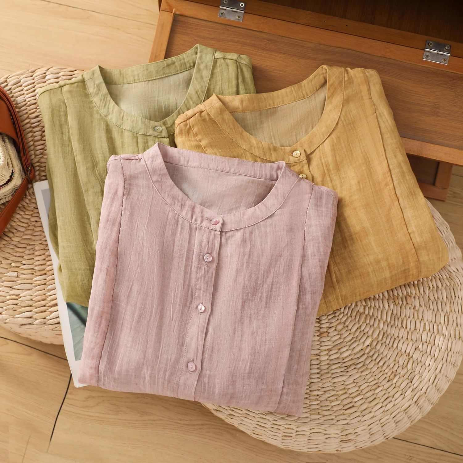 New Loose Slimming Temperament Casual Cotton Linen Top