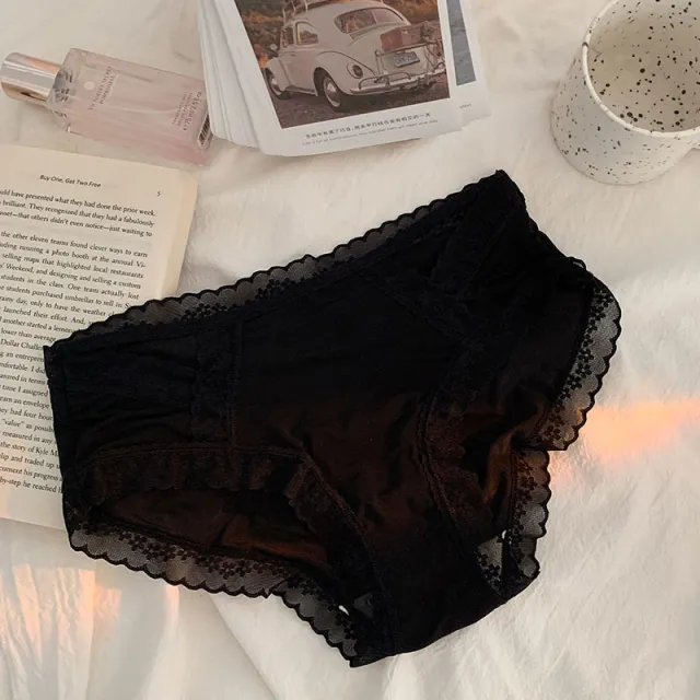 Pure Desire Sexy Hollow Out Lace Underwear Female Sweet Girl Black - Shop at LoveMi