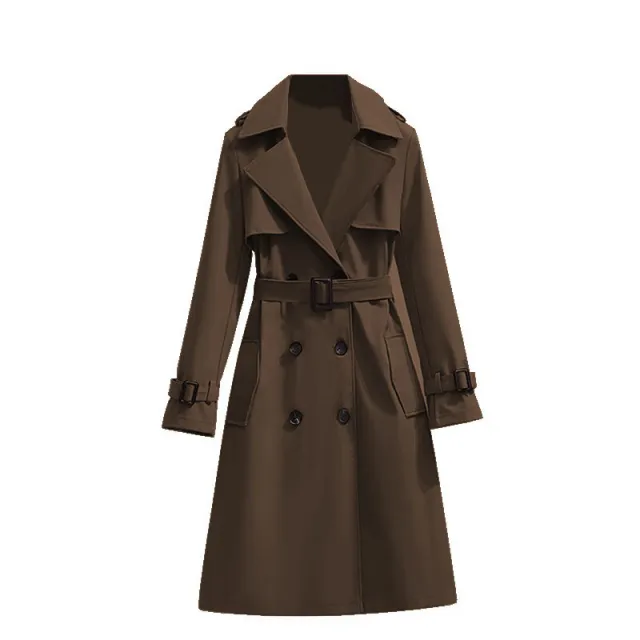 Mid length Temperament Casual Trench Coat Brown - Shop at LoveMi