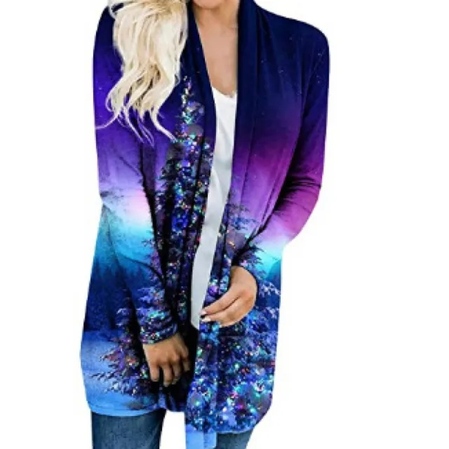 Knitted Sweater European And American Style Loose Rainbow Long Coat Kl121214Yj066 - Shop at LoveMi