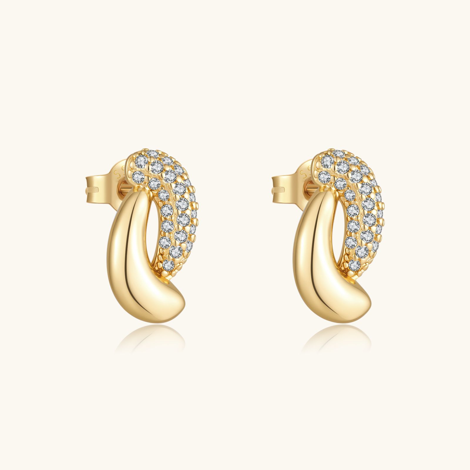 Zircon Twist Hoop Earrings