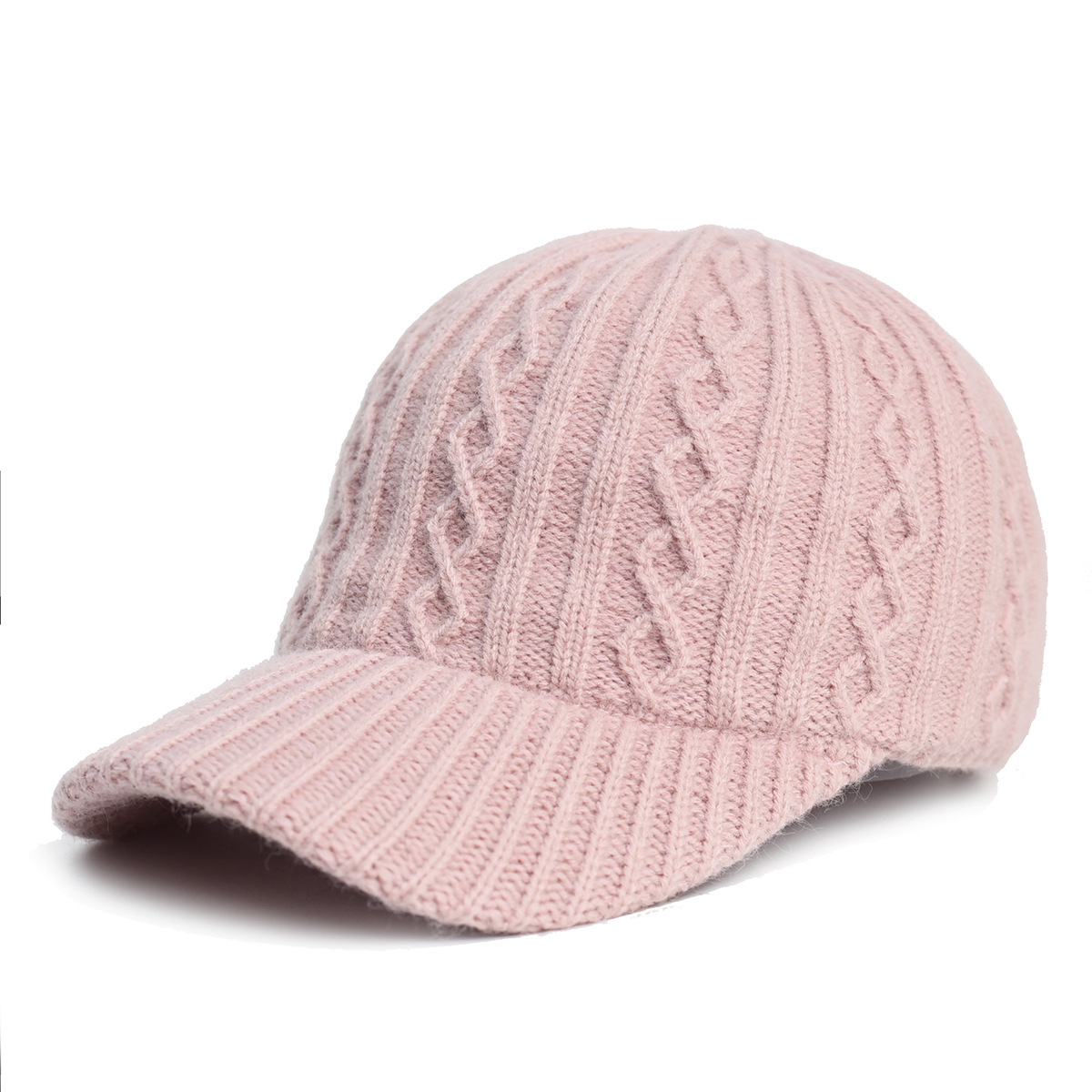 Knitting Wool Baseball Cap Korean Warm Solid Color Light Plate Peaked Cap — foto 6
