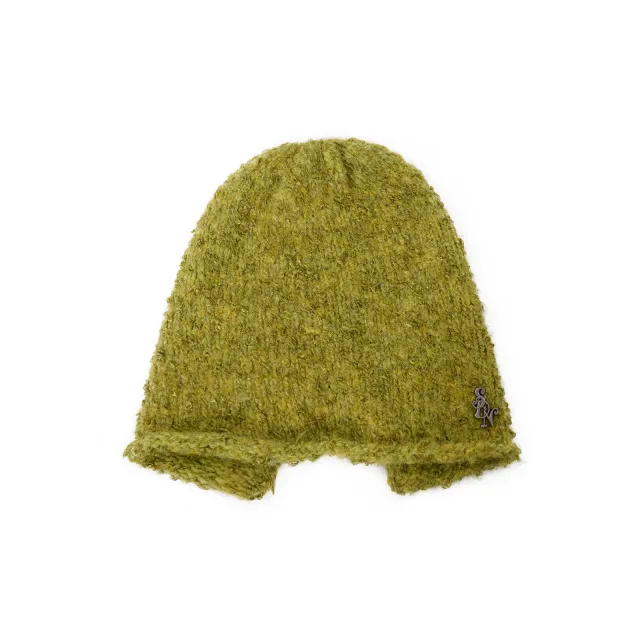 Letter Wool Yarn Warm Ear Protection Knitted Hat Mustard Green - Shop at LoveMi