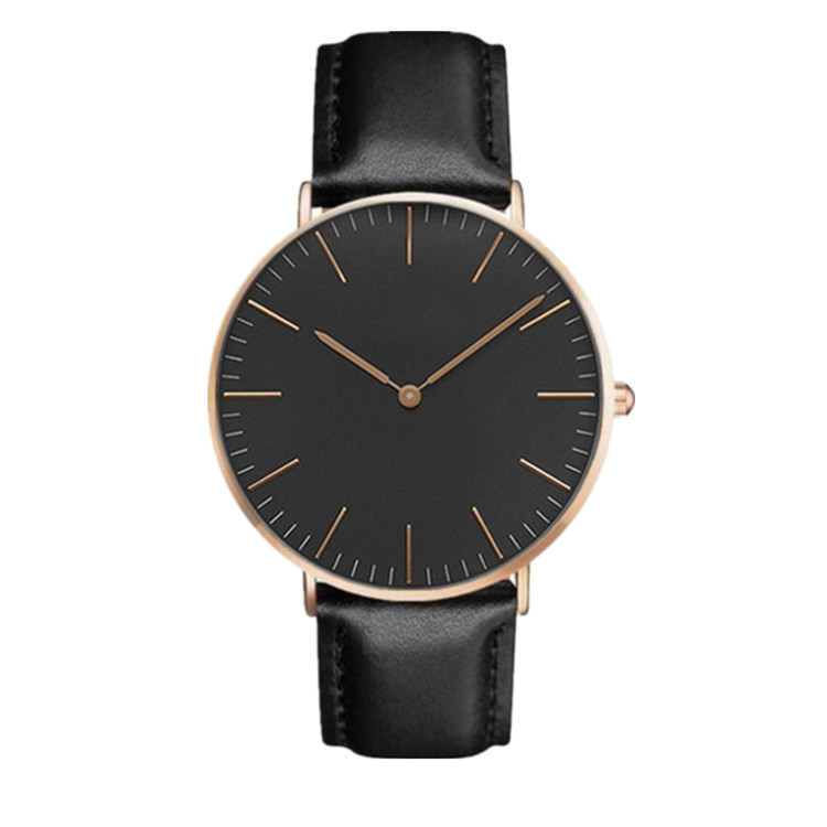 Quartz Wristwatch Brown Leather Strap