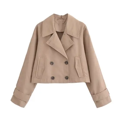 Women's Clothing French Trench Coat Long Sleeve Elegant Jacket