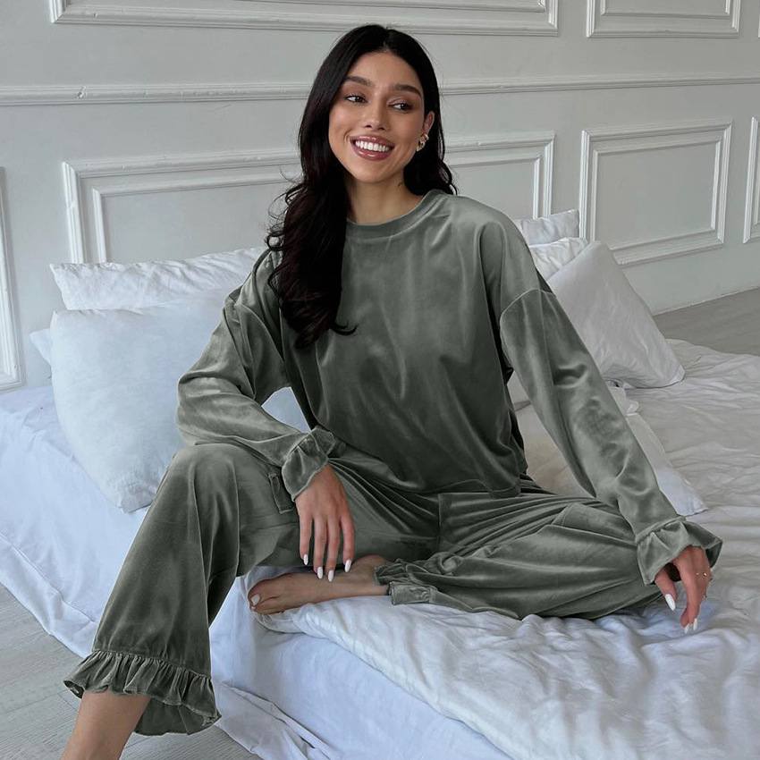 Womens Summer Casual Loose-Fit Knitted Pajamas