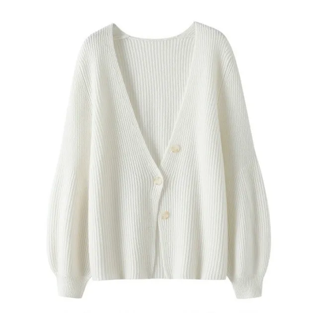 Women's Autumn And Winter New Solid Color Loose Long Sleeves Top White - Shop at LoveMi