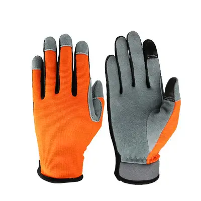 Deer Skin Two Layer Touch Screen Gardening Gloves