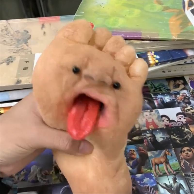 Goofy Tongue Sticking Foot Toy