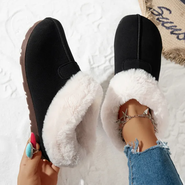 Women's Snow Boots Velvet Warm Cotton Shoes Black - Shop at LoveMi