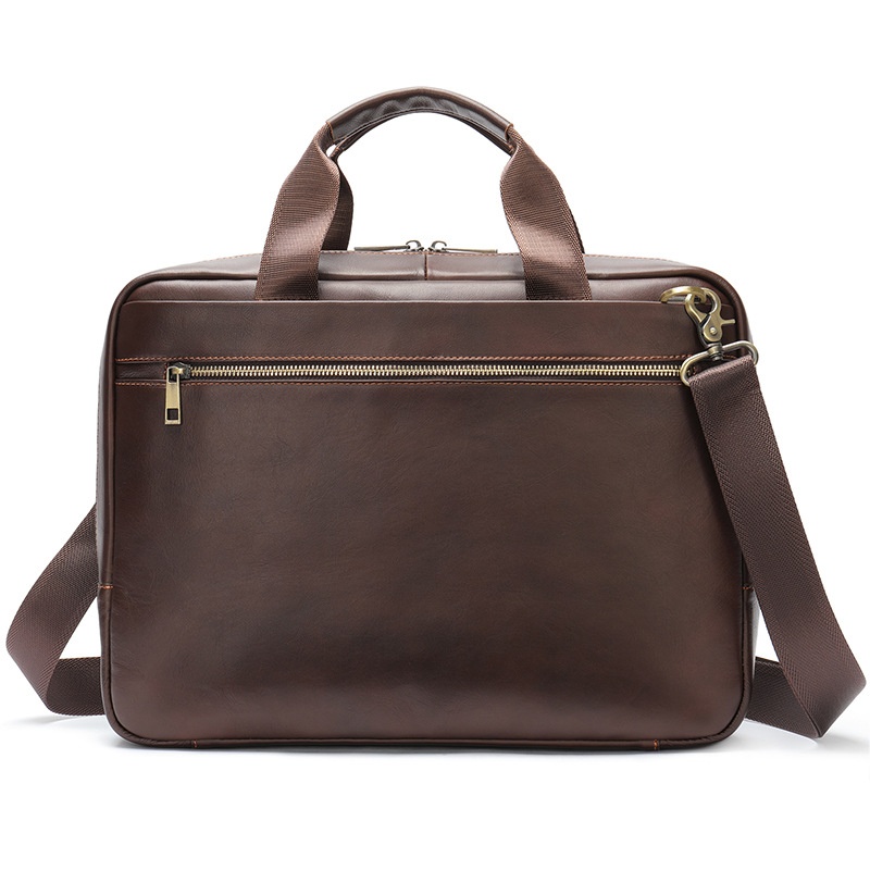 Genuine Leather Large Capacity Briefcase Men's Horizontal First Layer Cowhide Computer Storage Bag — foto 5