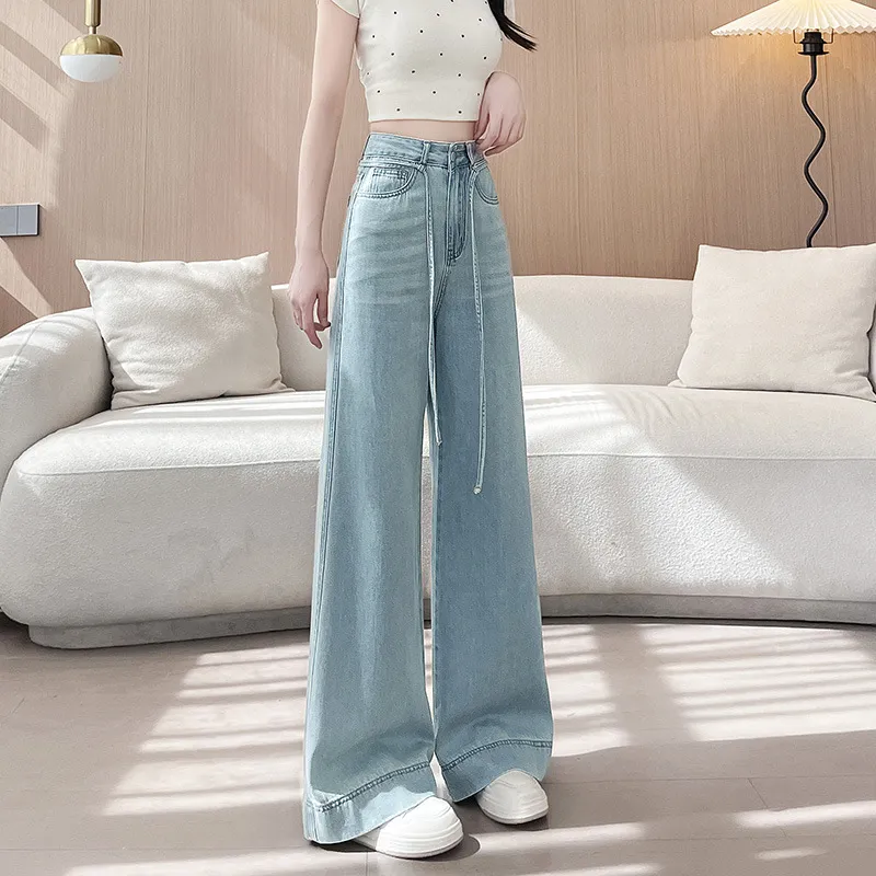 Jeans Women's Loose High Waist Moonlight Blue Wide Leg Trousers