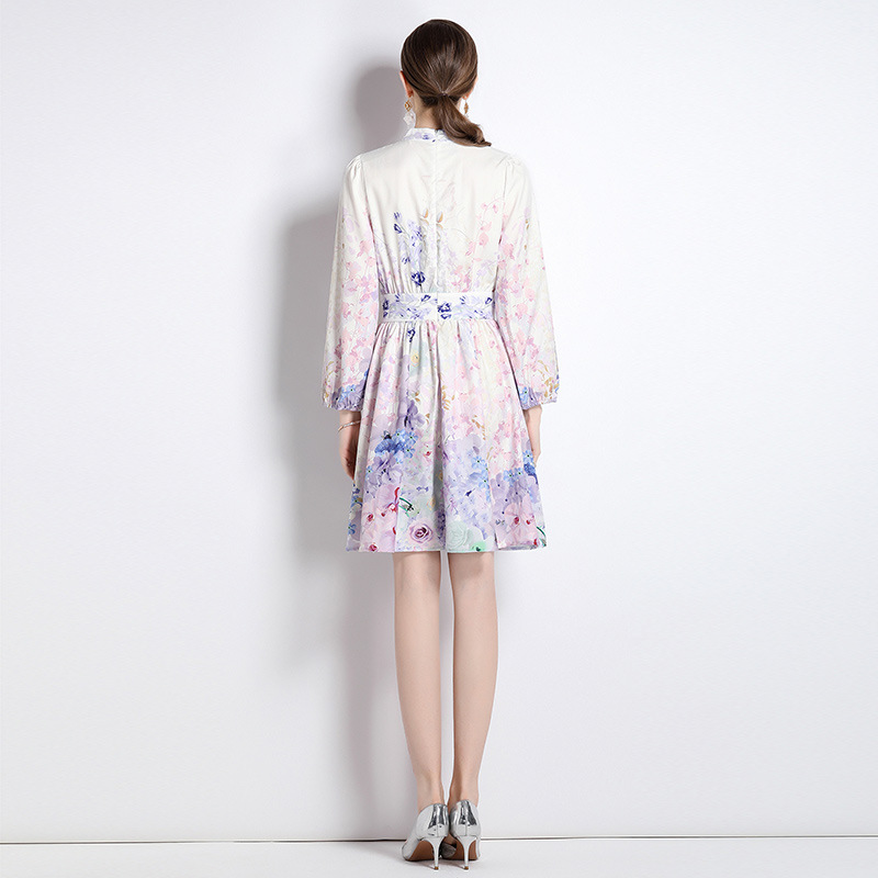 Floral Print Long Sleeve Dress, picture 4 of 5