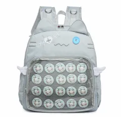 Japanese Transparent Preppy Style Large Capacity Casual Backpack - Blue - View 1