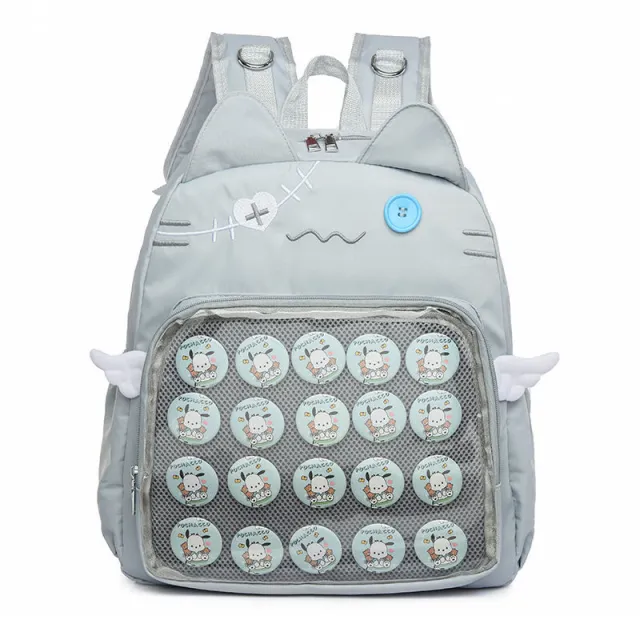 Japanese Transparent Preppy Style Large Capacity Casual Backpack Blue - Shop at LoveMi