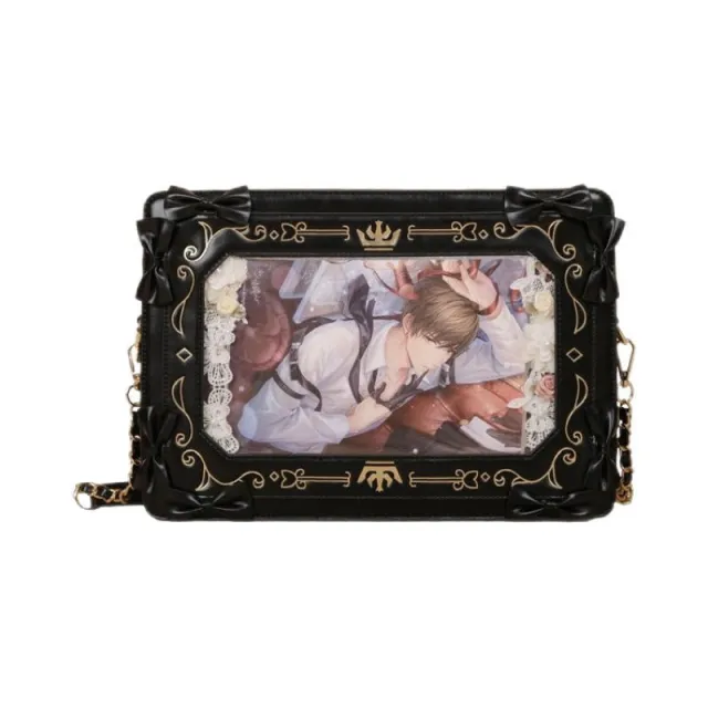 Girl Versatile Retro Transparent Small Square Bag Black - Shop at LoveMi