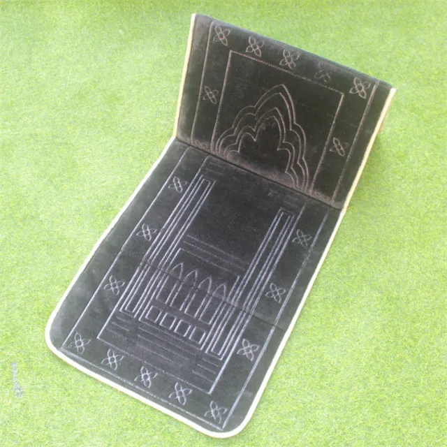 Folding Casual Blanket Portable Prayer Mat With Backrest Black - Shop at LoveMi