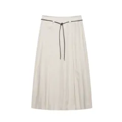 Linen Hanging Collar Top Midi Dress - Skirt-S - View 1
