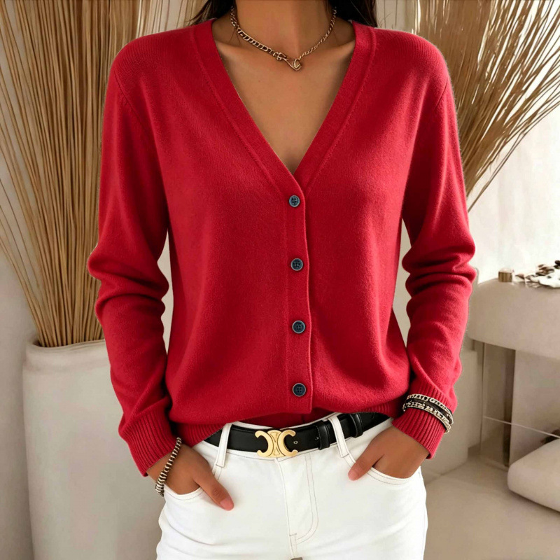 AutumnWinter Casual Long-sleeve V-neck Cardigan Sweater