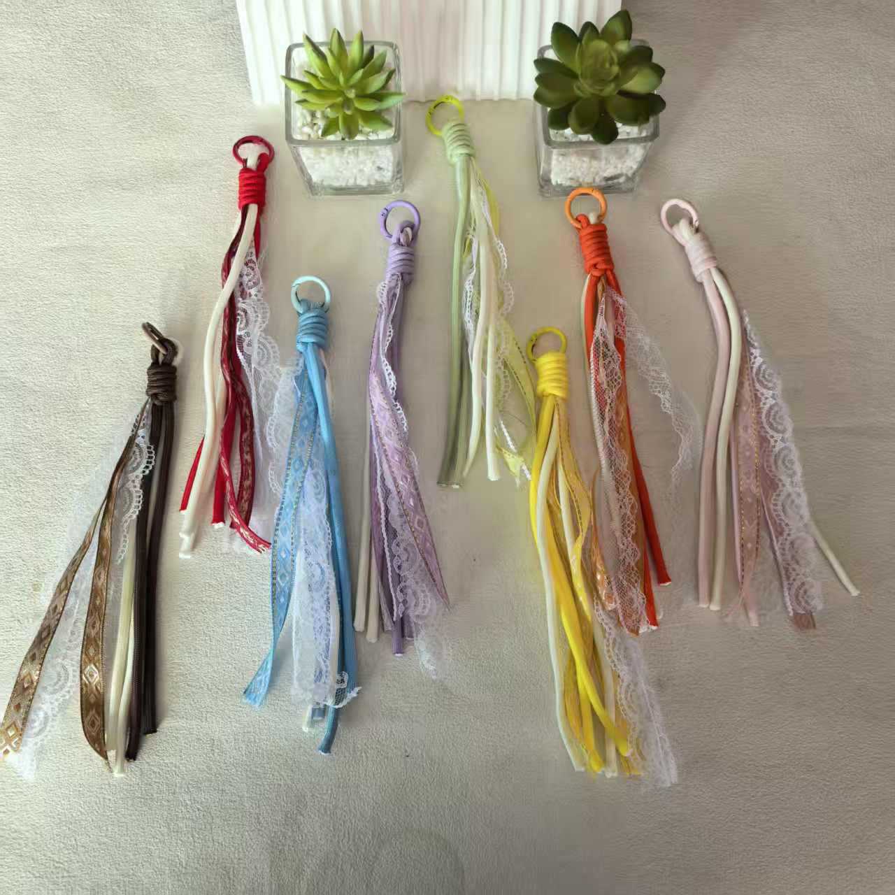Dopamine-colored Nylon Cord Decorative Bag Charm